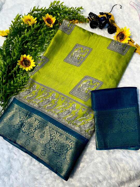 Soft Dola Silk Saree With Blouse - View 4