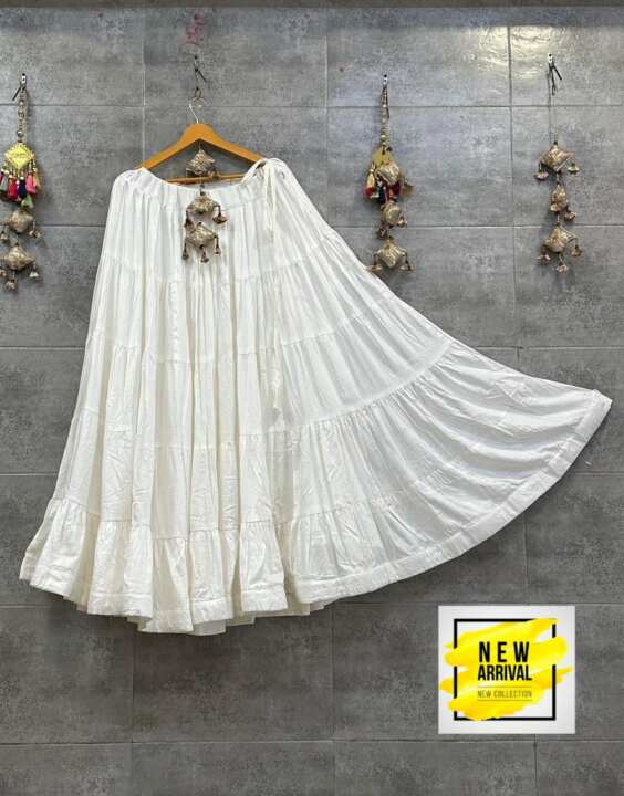 Reyon party' wear solid colour Skirt - View 3