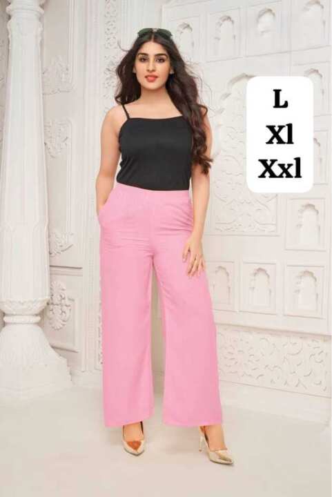 Rayon Palazzo Pants – Baby Pink