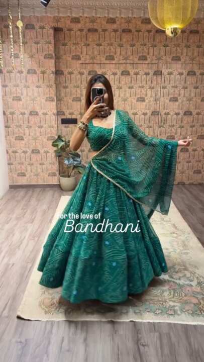 Exclusive Printed Georgette Full Stitched Lehenga Choli - View 4