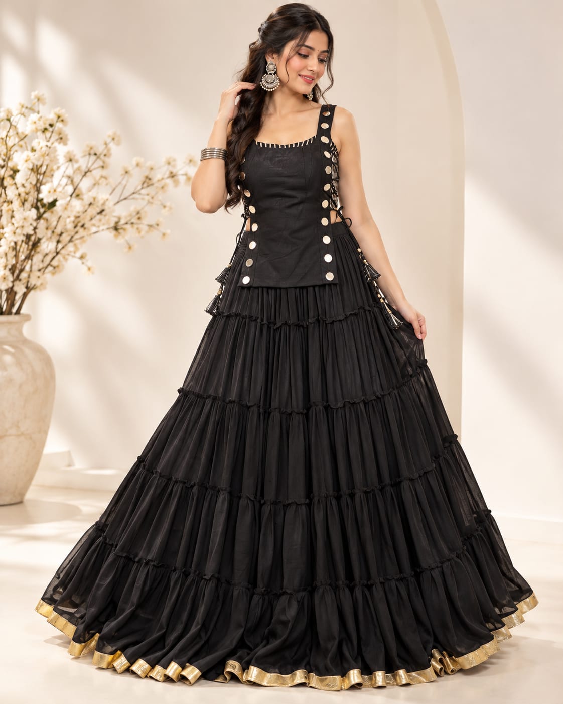 Premium Black Feather-Light Navratri Lehenga Choli Set