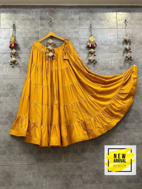 Reyon party' wear solid colour Skirt - View 2