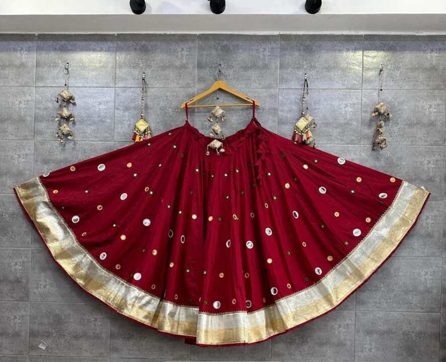 Mirror work skirt and blouse - View 9