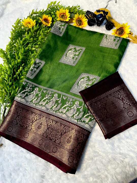Soft Dola Silk Saree With Blouse - View 5