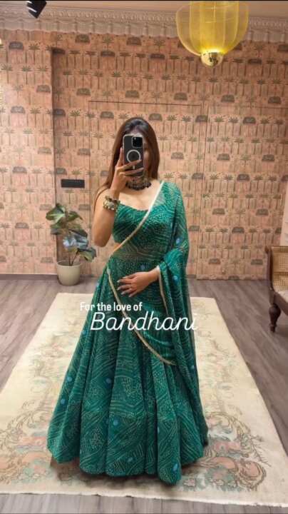 Exclusive Printed Georgette Full Stitched Lehenga Choli - View 7