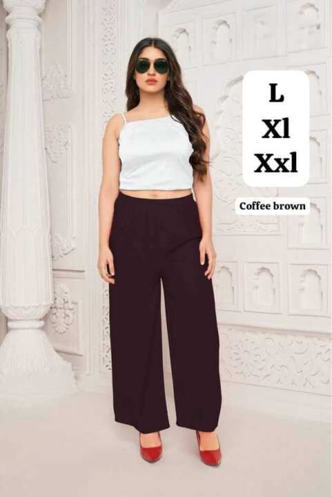 Rayon Palazzo Pants – Coffee Brown